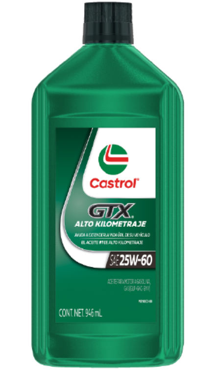 Envase de aceite CASTROL CASTROL GTX 25W60 ALTO KILOMETRAJE - QT 1LT grado 25W60 - Lubricentro Piloto